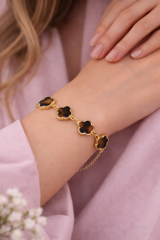 Armband klaver panter