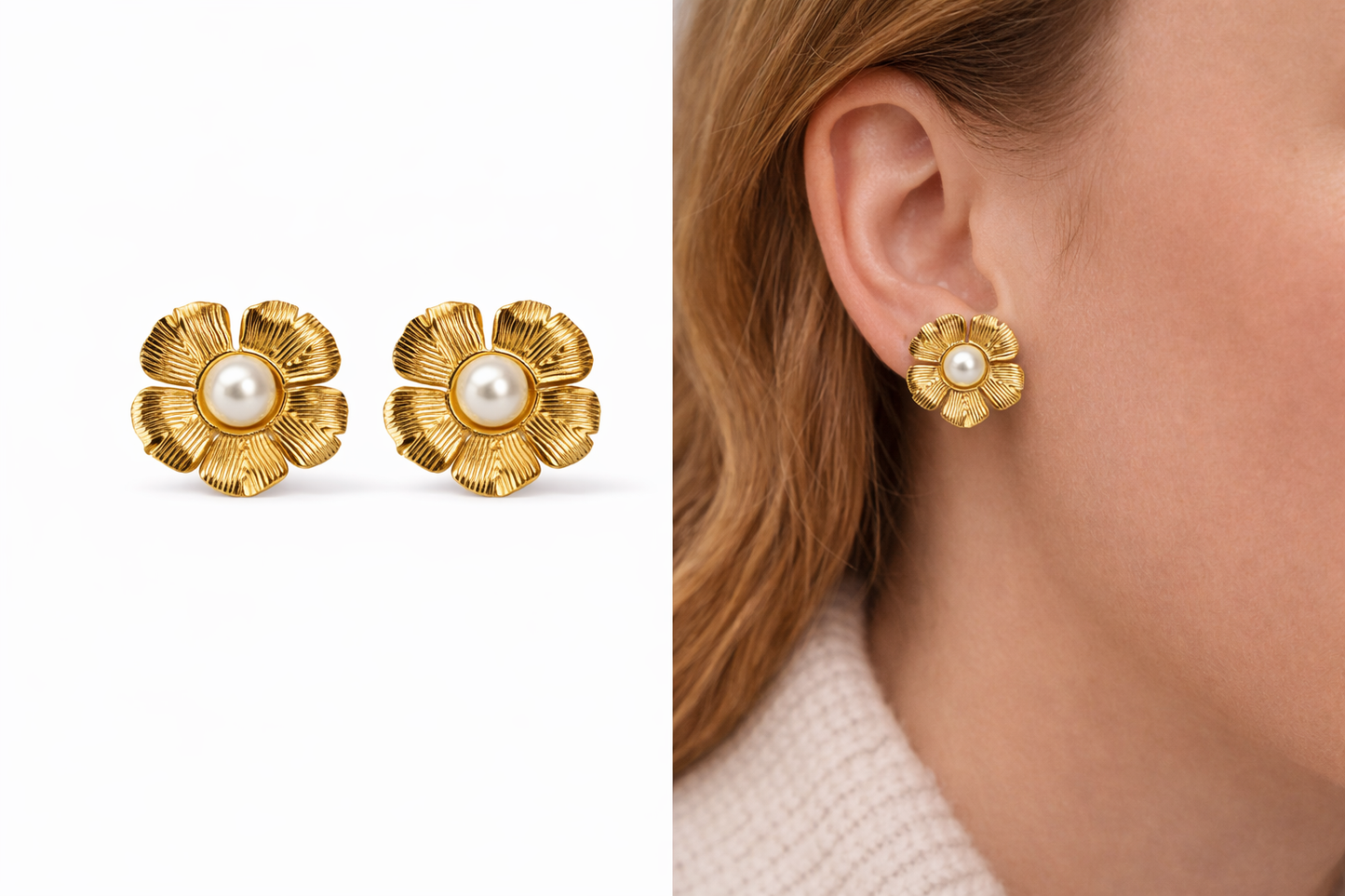 bloom pearl oorbellen