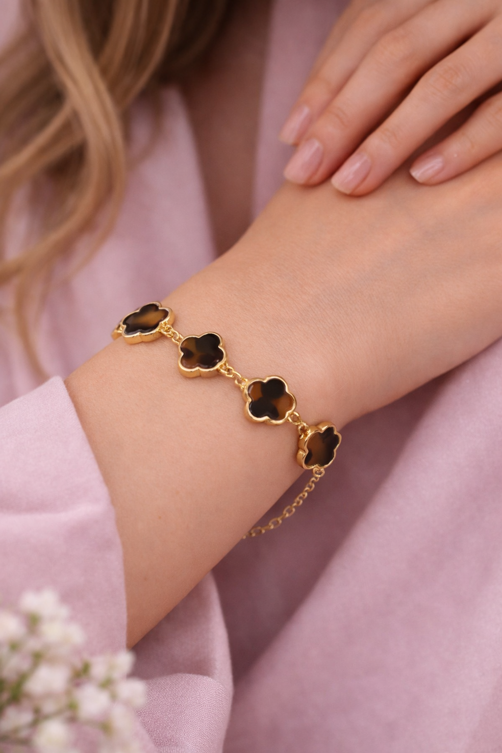 Armband klaver panter